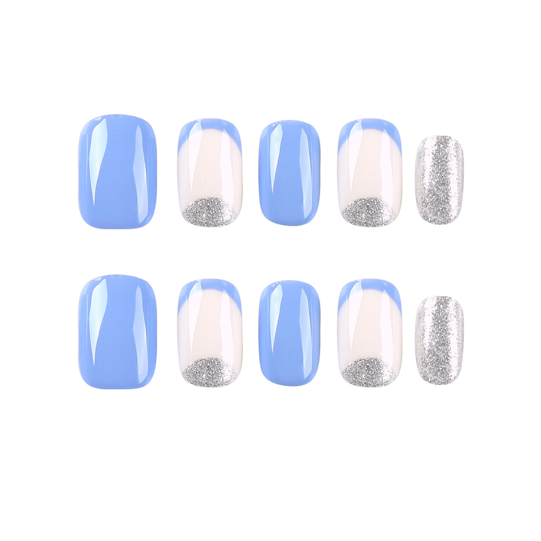 Artful nail tips with glitter decoration Kalsten