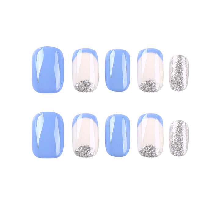 Artful nail tips with glitter decoration Kalsten