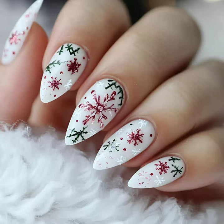 Creative Nail Art with Festive Snowflake Design Kalsten