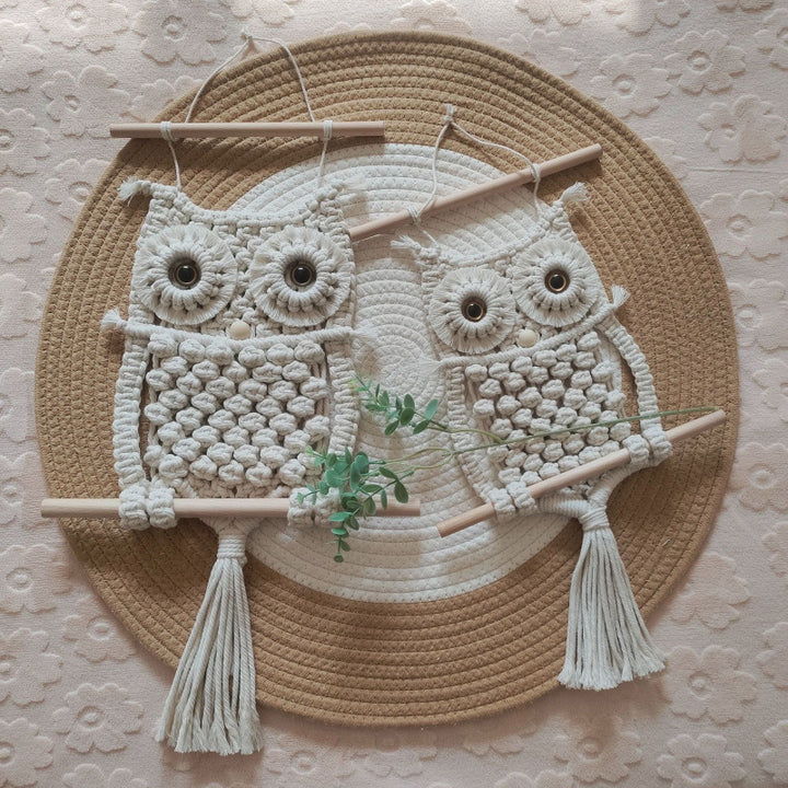 Artisan Macrame Owl Wall Hanging