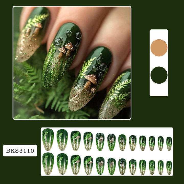 Glamorous artificial nail set with elegant glitter and design accents Kalsten