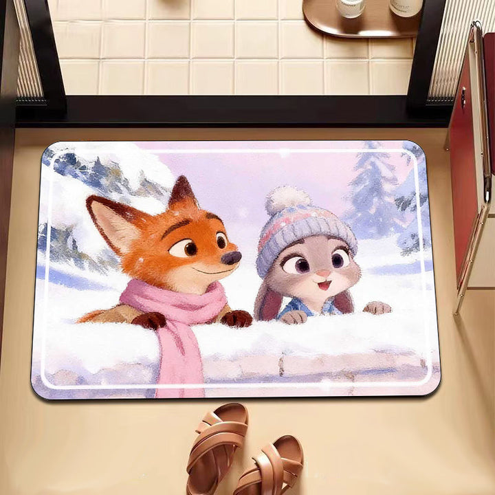 Cartoon Character Plush Mat for Interiors
