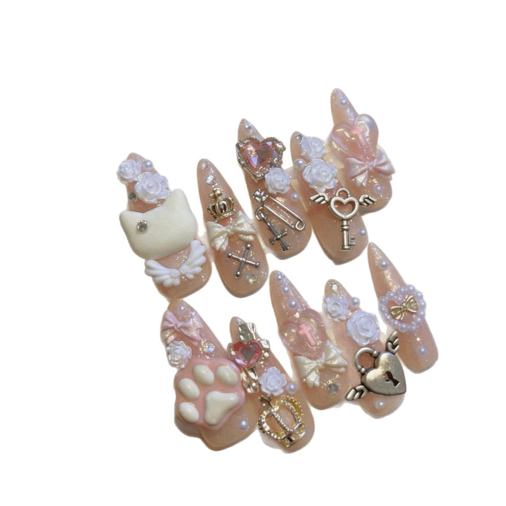Whimsical Character-Themed 3D Press-On Nail Art Set
