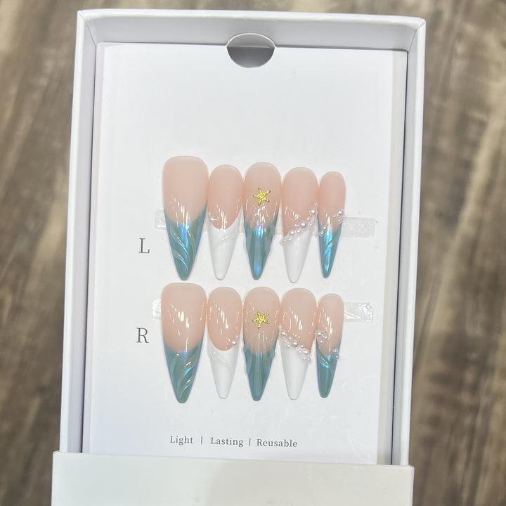 Floral and Polka Dot Press-On Nail Set Kalsten