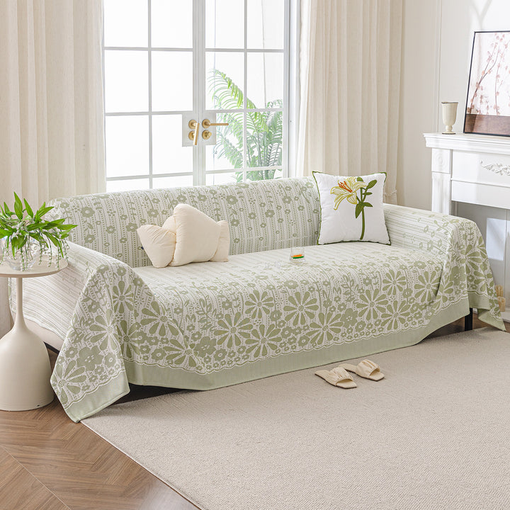 Elegant Floral Design Sofa Throw Blanket