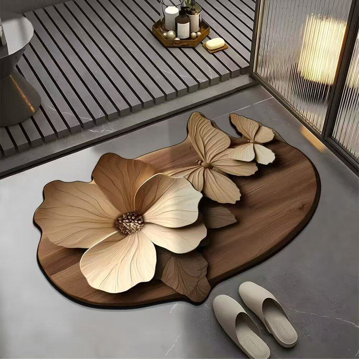 Floral Design Bath Mat Kalsten