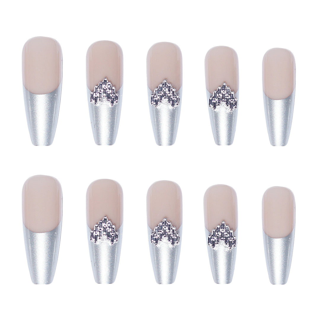 Elegant Rhinestone-Embellished Stiletto Press-On Nails