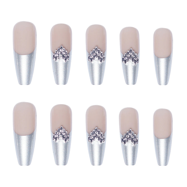 Elegant Rhinestone-Embellished Stiletto Press-On Nails