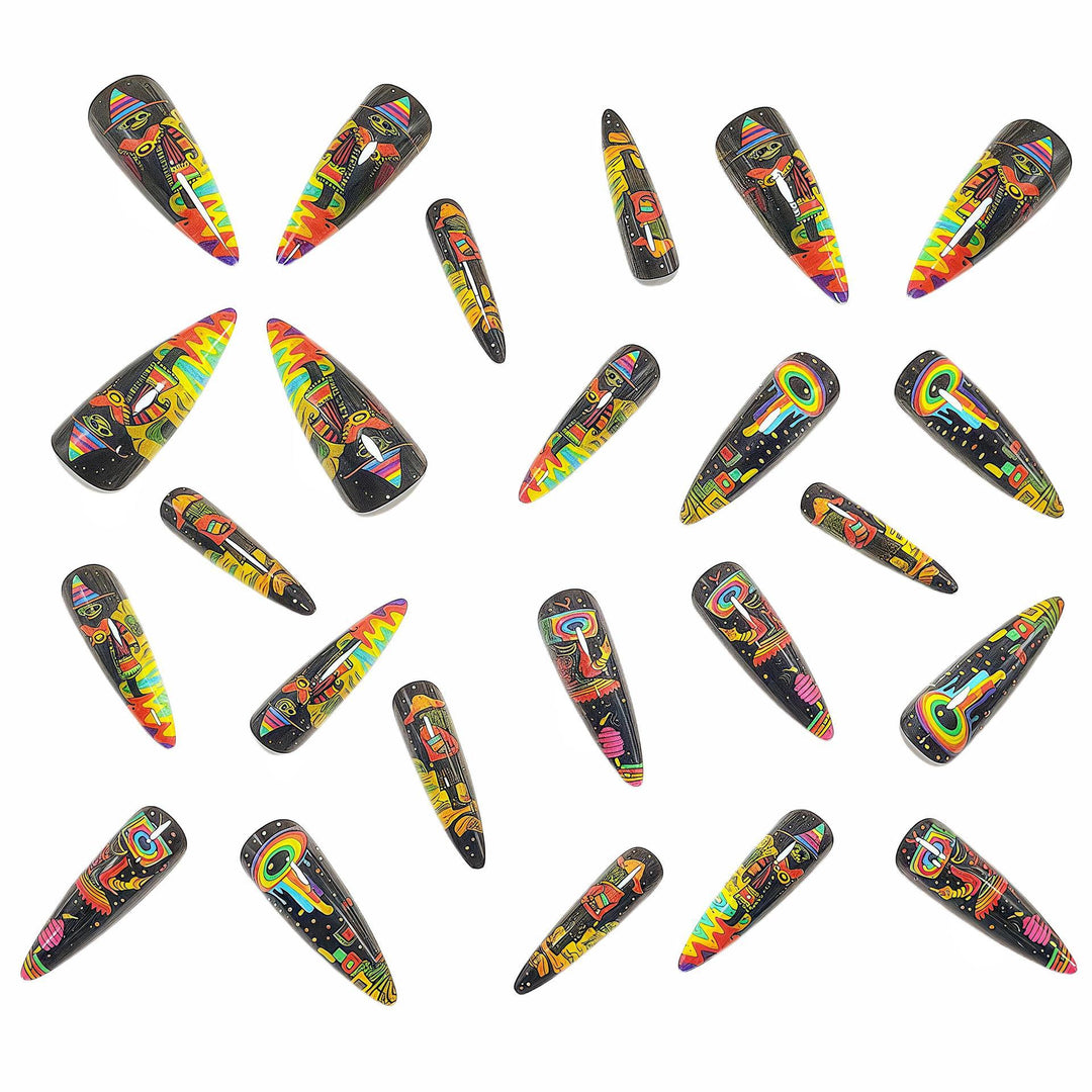 Nail art in creative tropical motif design Kalsten