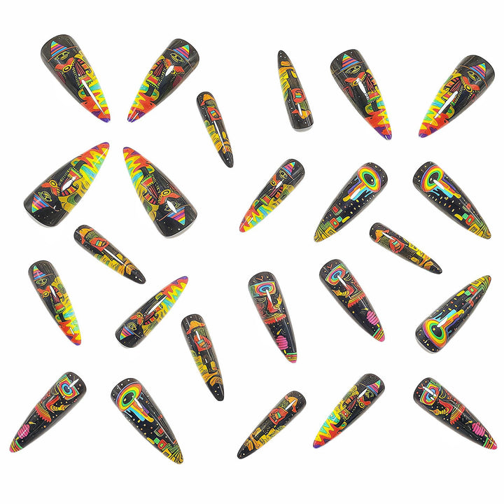 Nail art in creative tropical motif design Kalsten