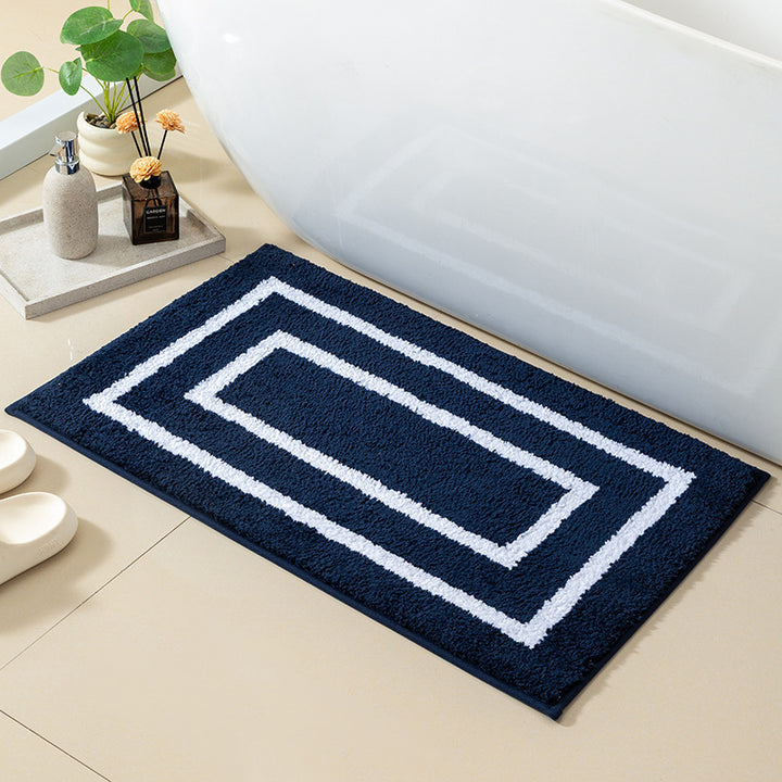 Plush Geometric Bathroom Rug