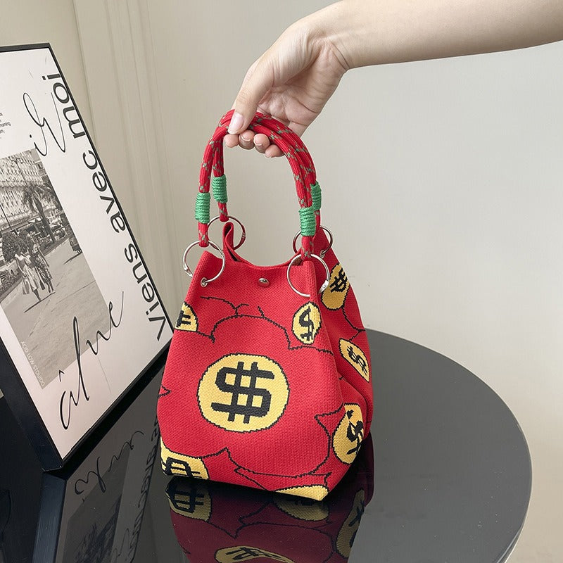 WoFloral Print Textured Handbag Kalsten