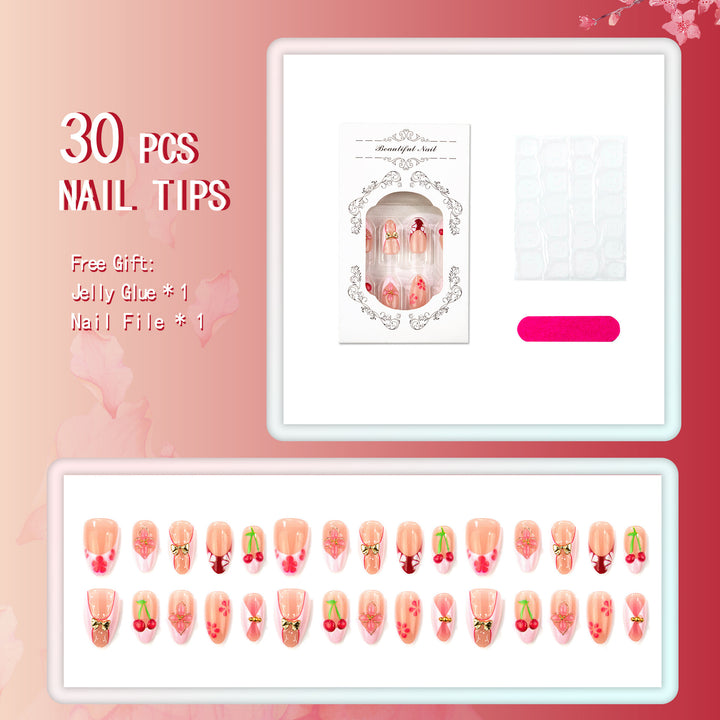 Decorative Cherry Blossom Press-On Nail Set