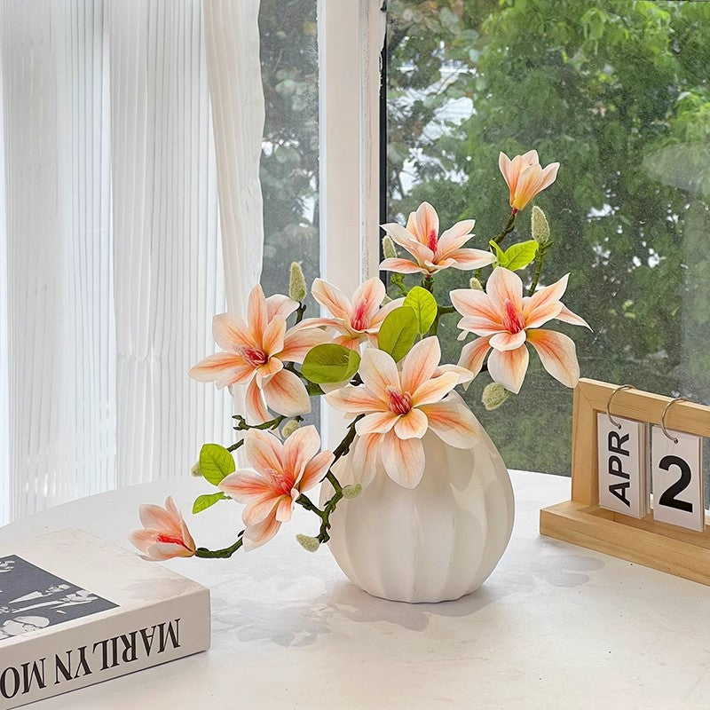 Lifelike Floral Arrangement in Elegant Vase