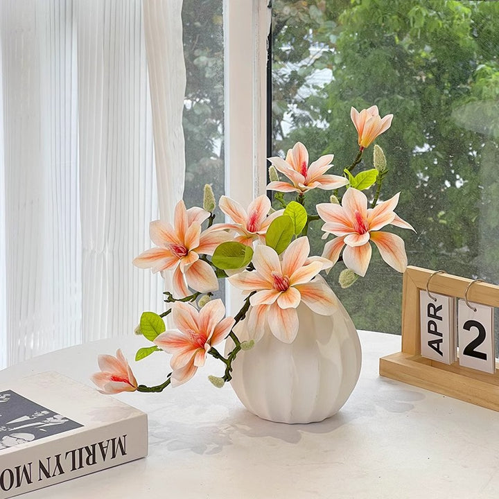 Lifelike Floral Arrangement in Elegant Vase