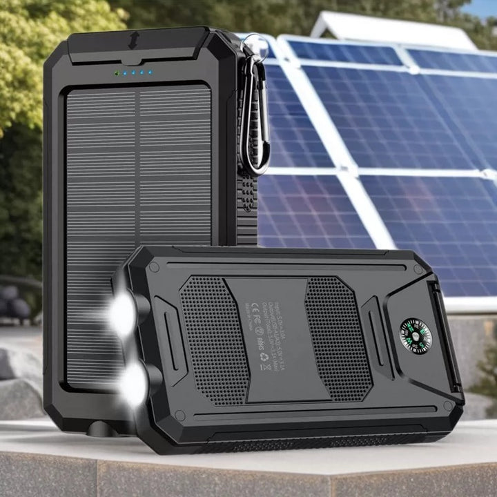 Solar-powered power bank with robust case and integrated LED lighting Kalsten