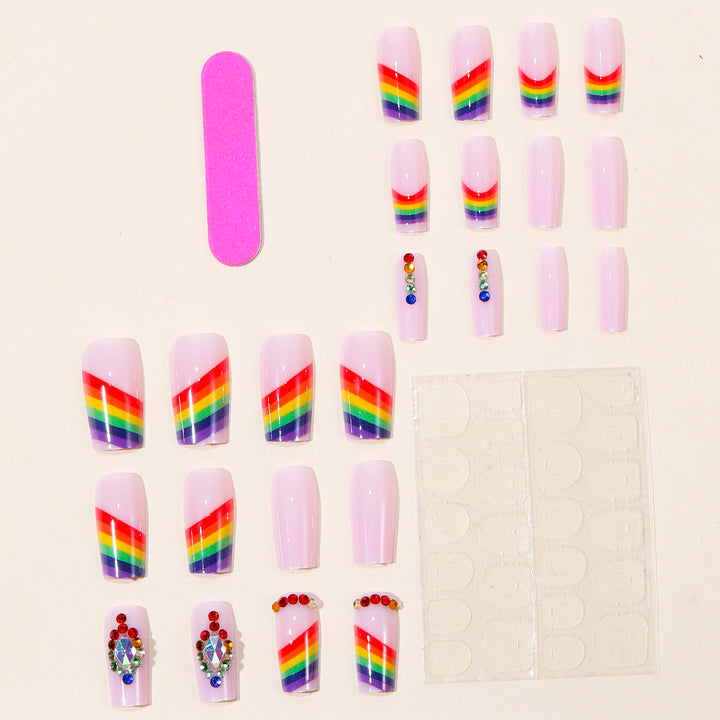 Glamorous Rainbow-Inspired Nail Art Extensions Kalsten
