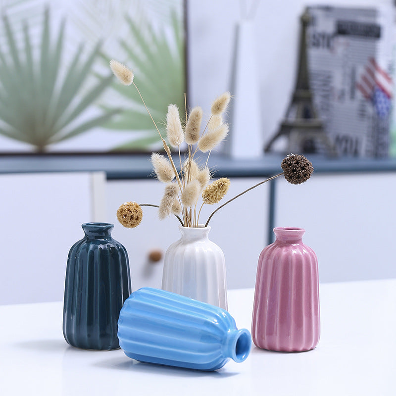 Ribbed Ceramic Bud Vase Kalsten