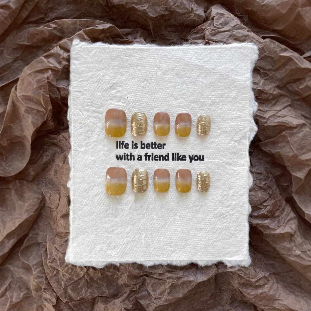 Creative Press-On Nail Art Set with Inspirational Message