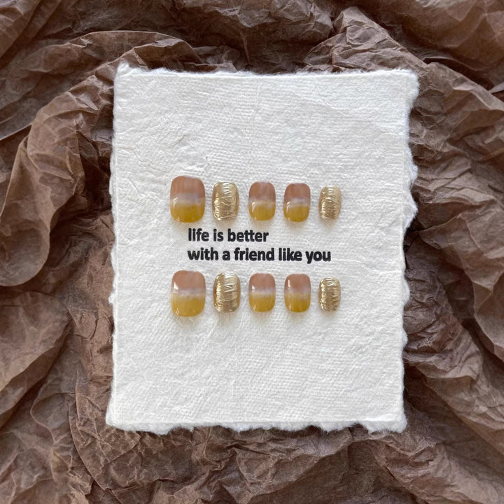 Creative Press-On Nail Art Set with Inspirational Message
