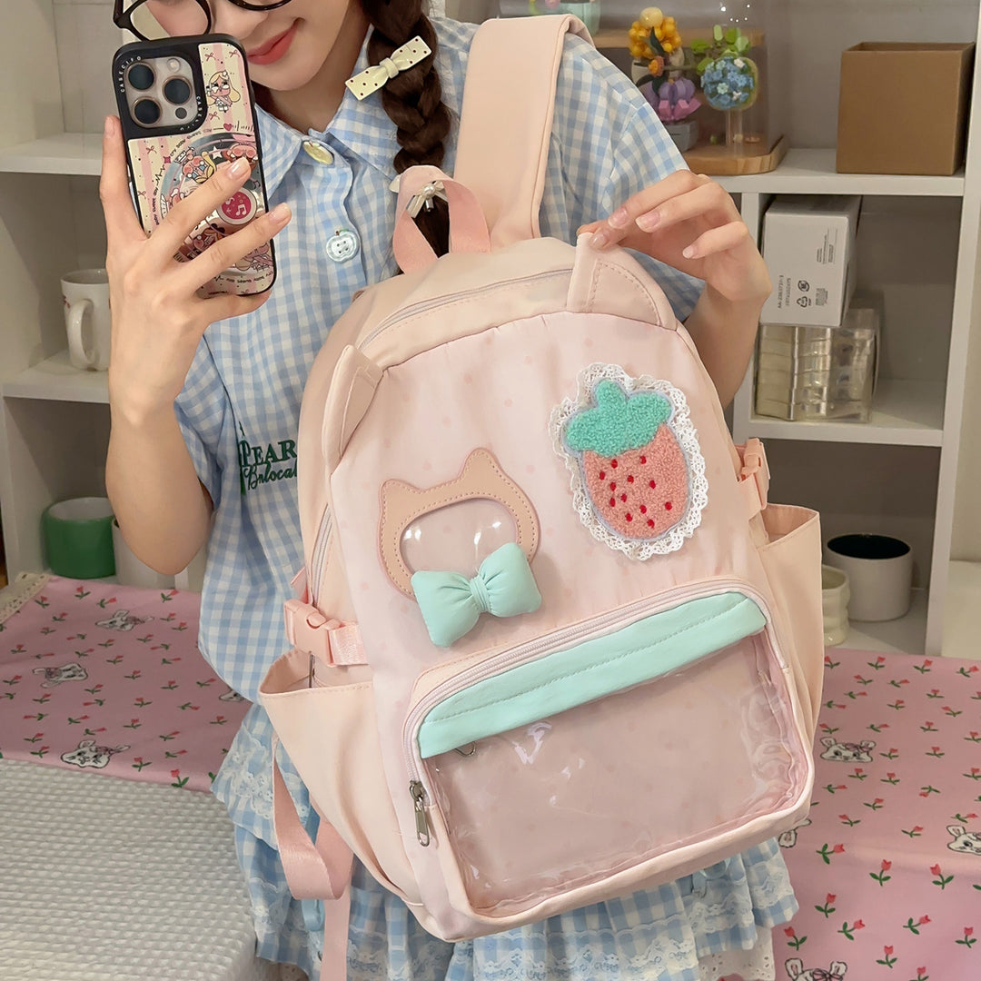 Playful Cat-Ear Themed Backpack Kalsten