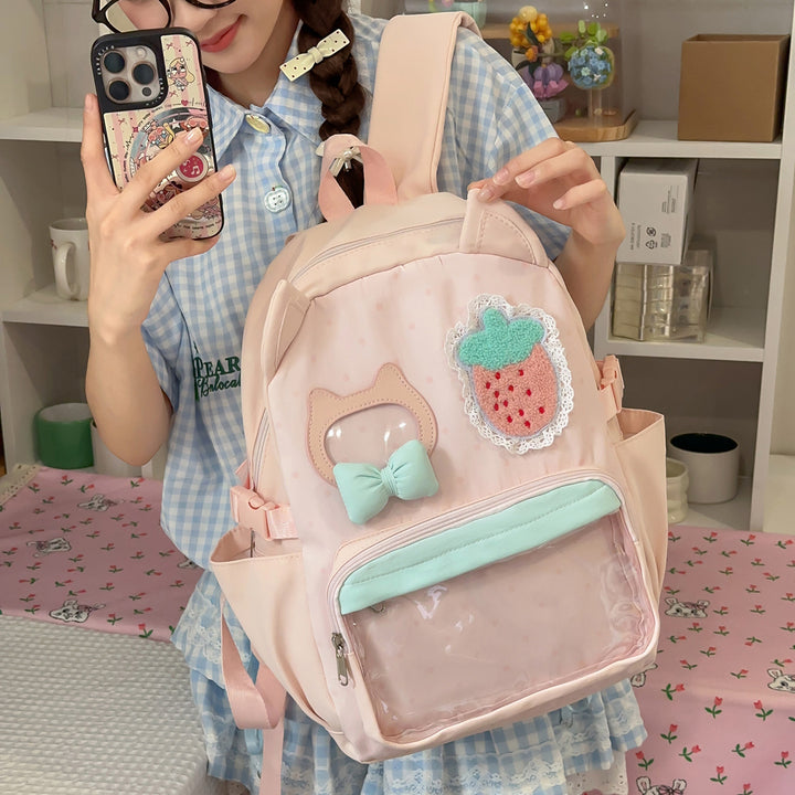 Playful Cat-Ear Themed Backpack Kalsten
