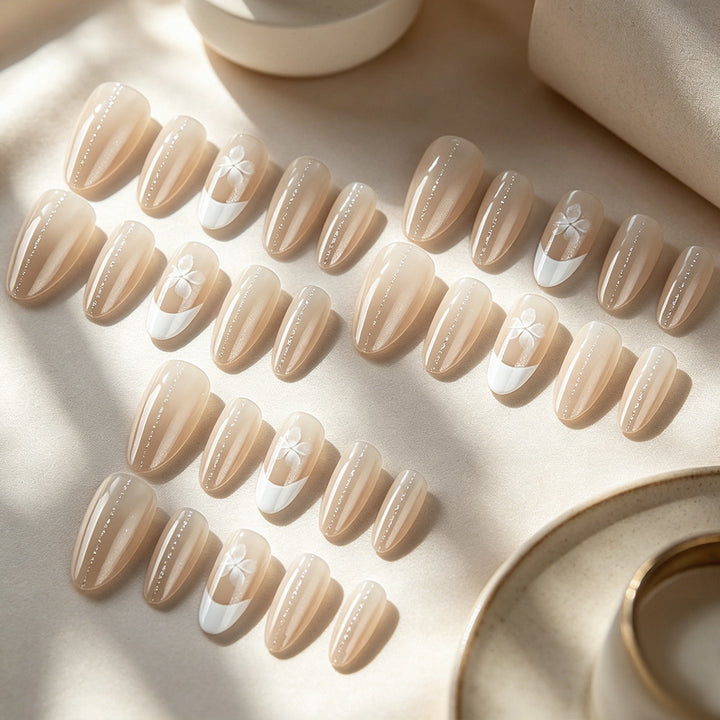 Elegant French Tip Gel Nail Extensions Kalsten