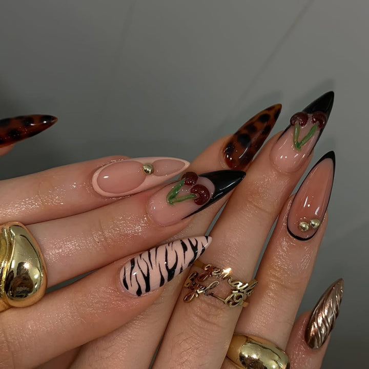 Artful stiletto nails with creative patterns Kalsten