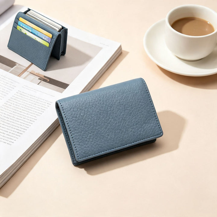 Textured Leather Credit Card Holder