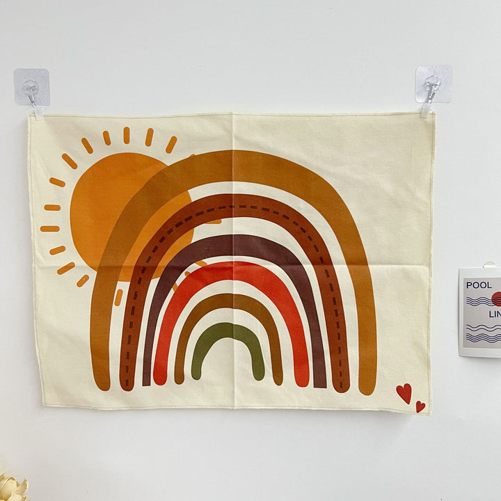 Retro Rainbow Cotton Wall Hanging Tapestry