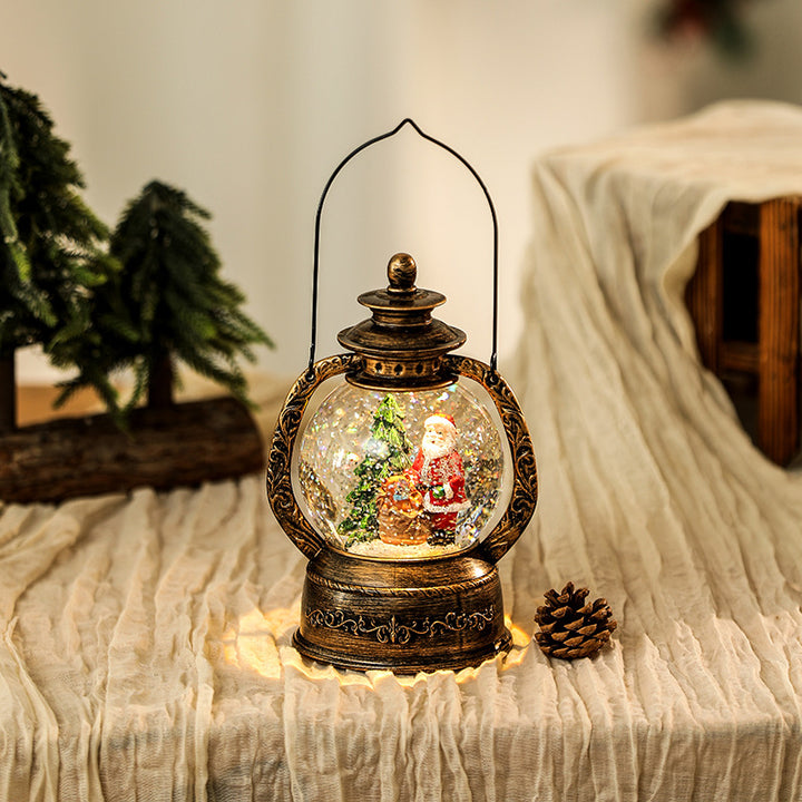 Nostalgic Christmas lantern with snow globe Kalsten