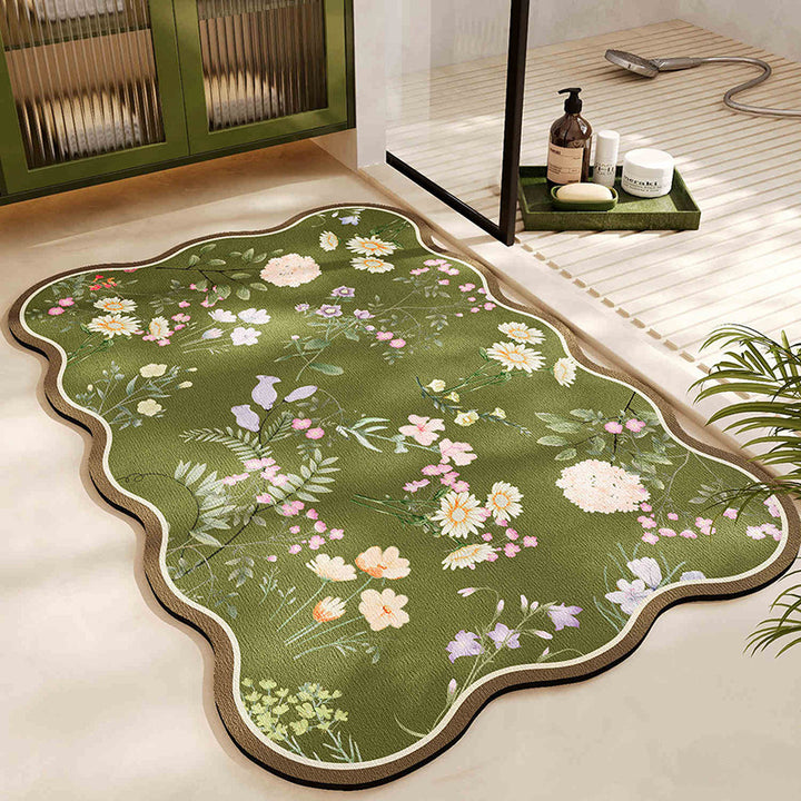 Floral Pattern Bath Mat Kalsten