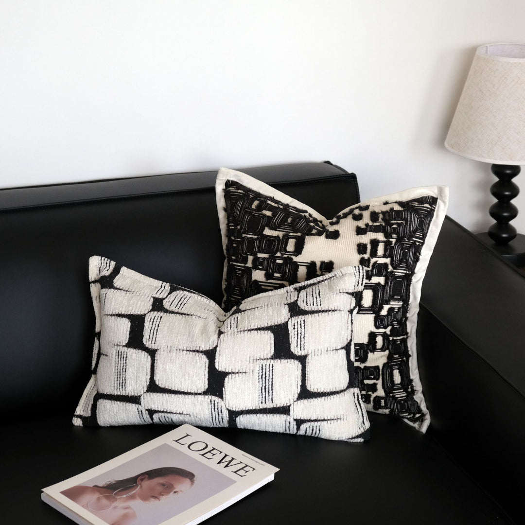 Textured Geometric Print Accent Pillow for Home