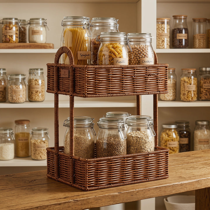 Bathroom shelf entirely made of rattan Kalsten