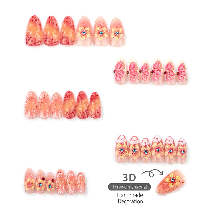 Floral Decorative Press-On Nail Art