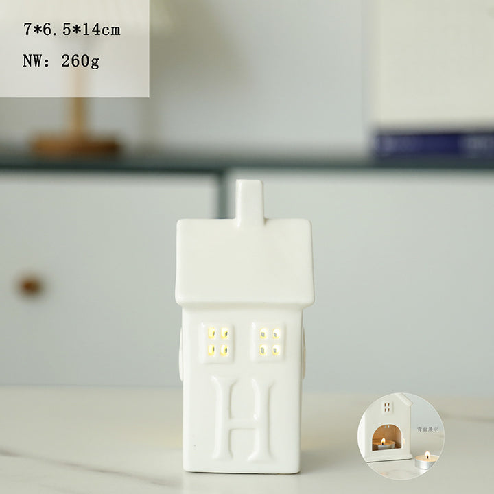 Ceramic House-Shaped Candle Holder Kalsten