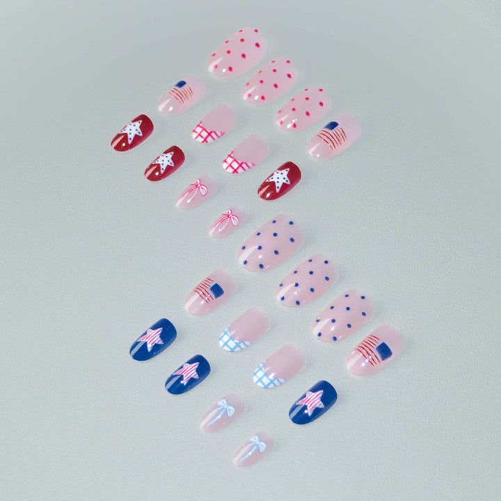 Patriotic Themed Acrylic Nail Art