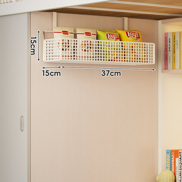 Wall-Mounted Grid Mesh Stacked Tiered Pantry and Bathroom Storage Baskets