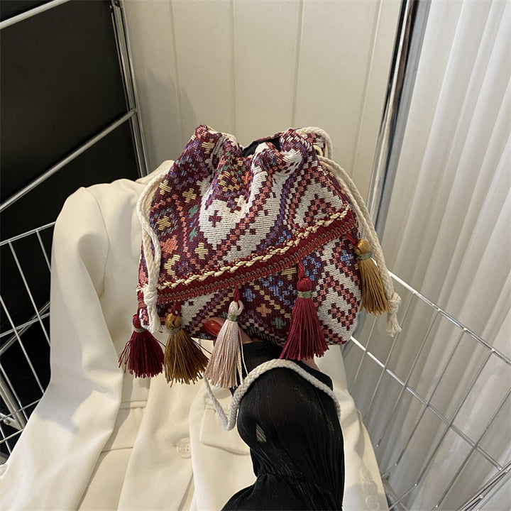 Bohemian Drawstring Tote Bag
