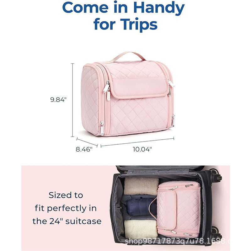 Cosmetic Organizer Bag with Removable Hook and Transparent Compartments Kalsten
