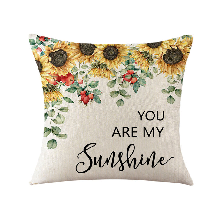 Women's Cushion Cover with Sunflower Pattern Kalsten