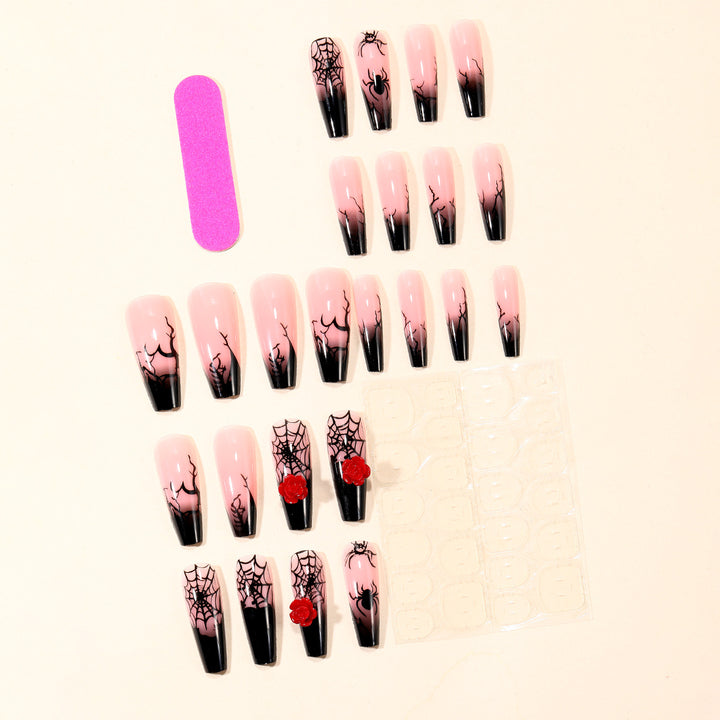 Gothic-Inspired 3D Halloween Nail Art Extensions Kalsten