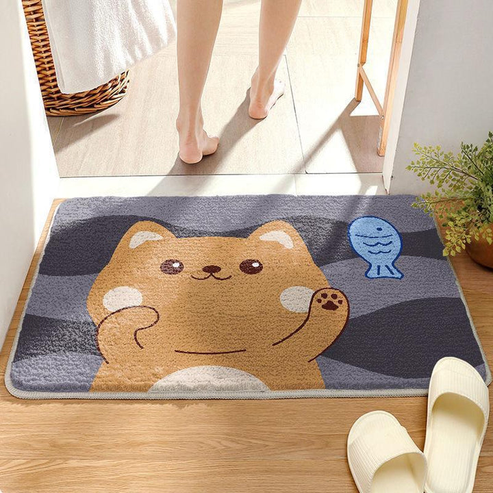 Cartoon-Like Plush Bath Mat for Home