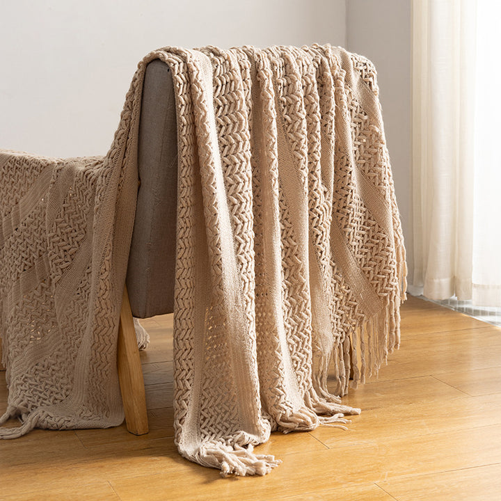 Textured Knit Throw Blanket