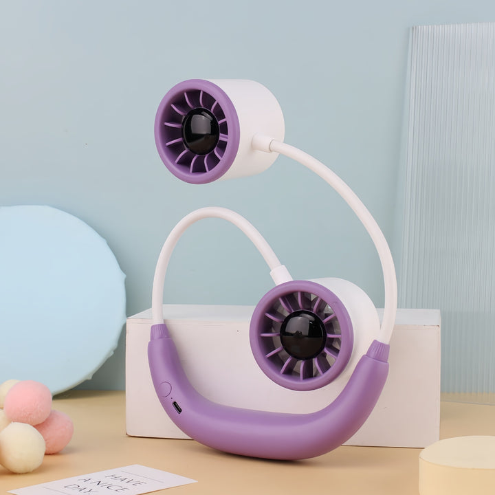 Ladies portable neck fan with dual cooling fan Kalsten