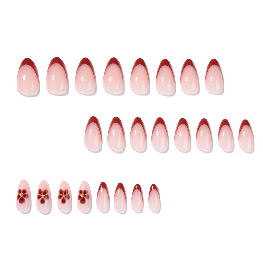 Elegant and artistically designed stiletto nails with flower design Kalsten