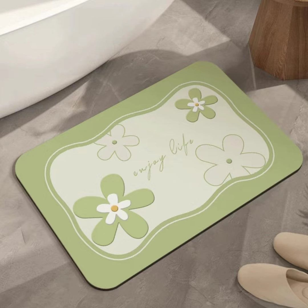 Artistic Floral Bath Mat Kalsten