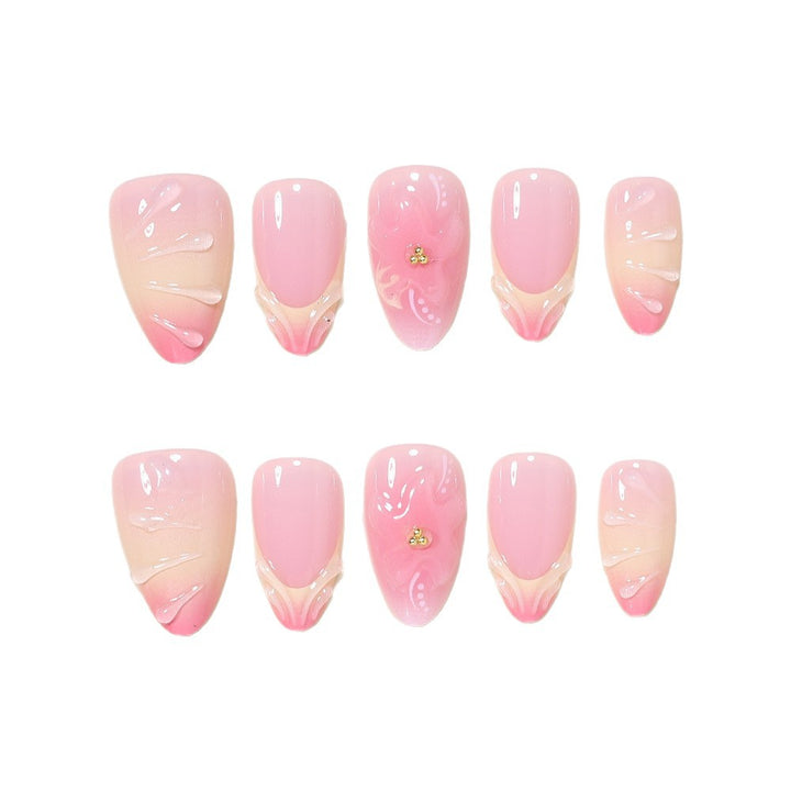 Elegant Floral Press-On Nail Art Set Kalsten