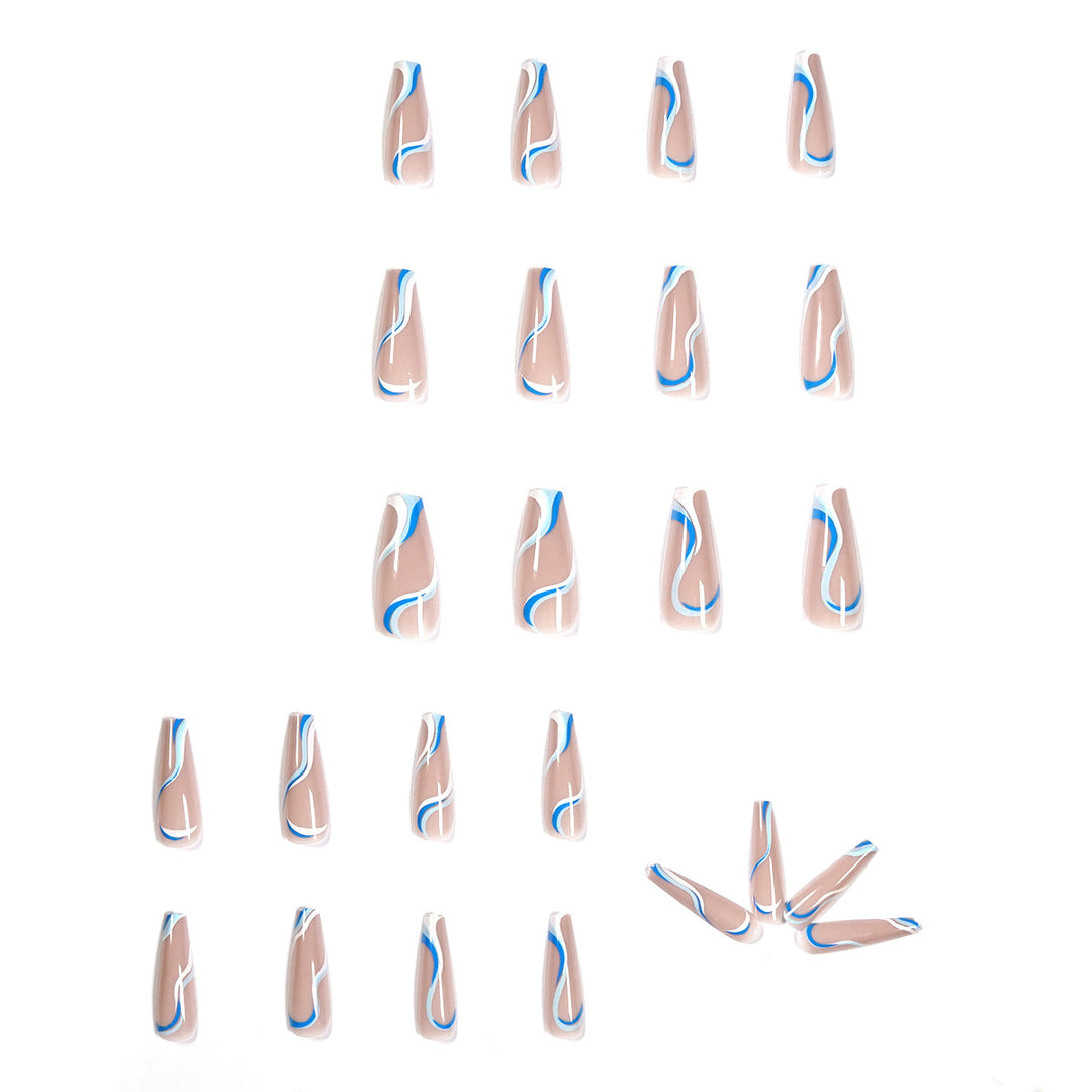 Creative Nail Extensions with Wave Pattern Kalsten