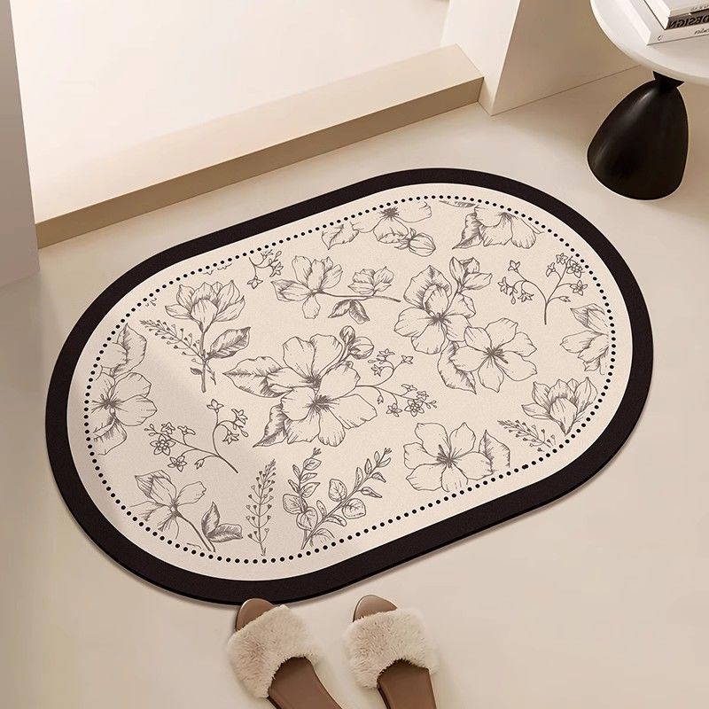 Vintage-Inspired Geometric Bath Mat